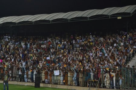 A view of crowd turned up to witness the final match at Multan Cricket Stadium.JPG