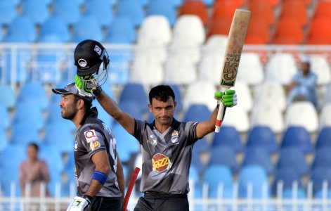 Fakhar Zaman celebrate his first hundred in Pakistan Cup 2017.jpg
