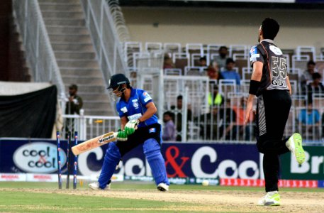 Adnan Akmal clean bowled by Umar Gul.jpg