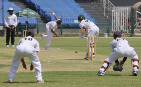 U16 players in action during the first of two-day practice game at Gaddafi Stadium Lahore.jpg
