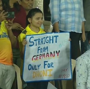 Fan of MS Dhoni from Germany in IPL 2022 (Chennai v. Lucknow, 31st March, 2022).jpg