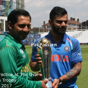 Sarfraz Ahmed and Virat Kohli before the 2017 Champions Trophy final