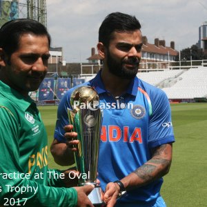 Sarfraz Ahmed and Virat Kohli before the 2017 Champions Trophy final