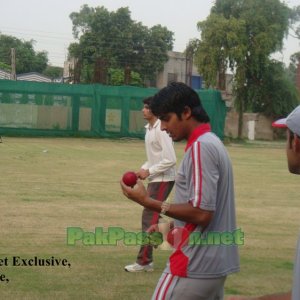 Umar Amin prepares to bowl