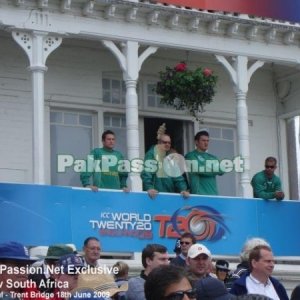 South African team at the Trent Bridge balcony