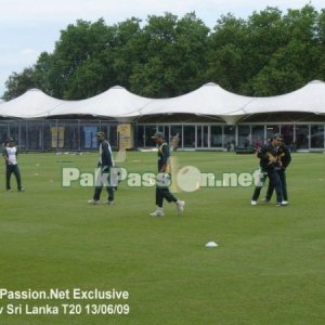 Pakistan team warming up at Lords