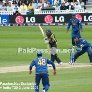 Misbah ul Haq lets a wide one go by