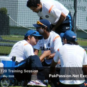Indian players relax during a training session at Lords