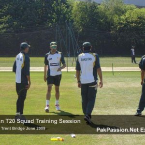 Pakistani team training at Trent Bridge