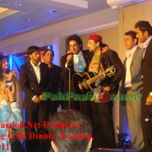 Salman Ahmad shares the stage with Wasim Akram and others