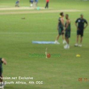 South African Players Warming Up