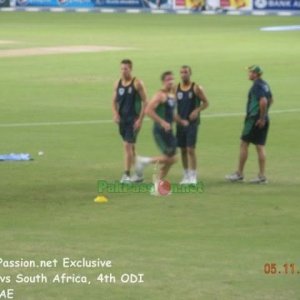 South African Players Warming Up