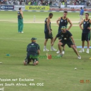 South African Players Warming Up