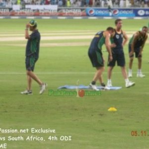 South African Players Warming Up