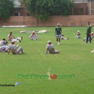 Players Warming Up