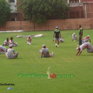 Players Warming Up