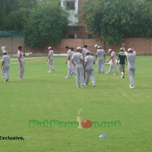 Players Warming Up