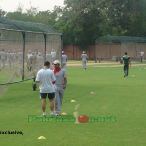 Players Warming Up