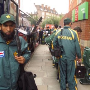 Pakistan Players Arrive for the Charity Fixture
