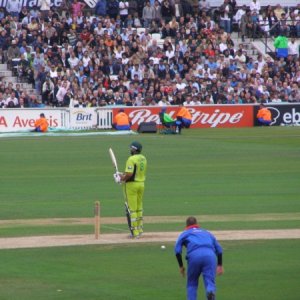 Inzamam hits one to the Boundary