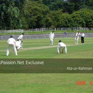 Ata ur Rehman bowling at Sefton Park versus Northop Hall