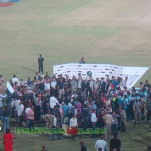 Players gather at the presentation ceremony