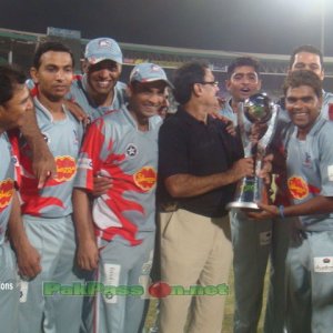 Sialkot Stallions pose with the FBT20 Cup