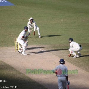 Kumar Sangakkara anticipates the ball during its flight