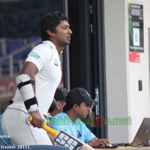 Kumar Sangakkara leaving the pavillion