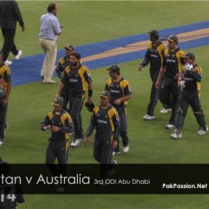 Pakistan team comes off the field at the end of the first innings