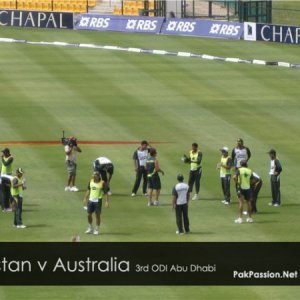 Pakistan team's pre-match training session