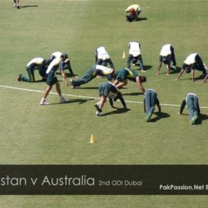 Pakistan team's pre-match training session