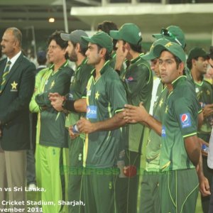 Pakistani players at the presentation ceremony