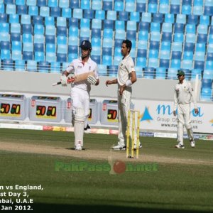 Alastair Cook and Umar Gul