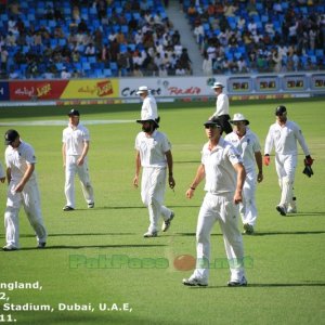 England players leave the field at the end of the session