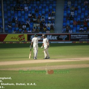 Azhar Ali gets a pat on the head from senior pro Younis Khan