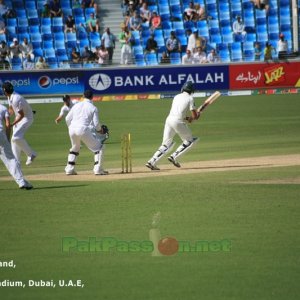 Umar Gul flicks one through the onside