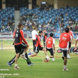 England team warming up