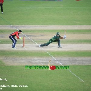 Mohammad Hafeez plays one through the offside
