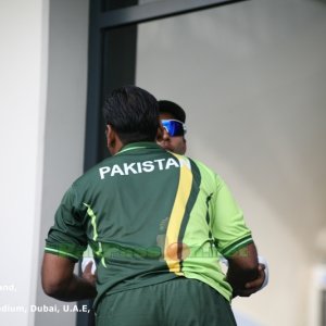 45. Umar Akmal gets a hug