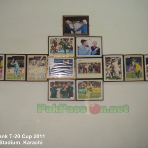 Framed Pictures inside of the National Stadium Karachi