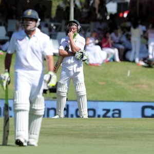 South African batsmen out in the middle