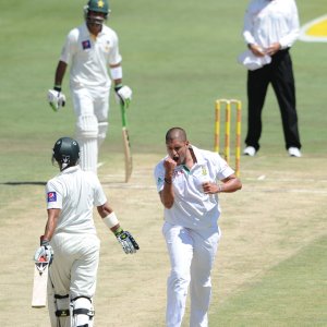 Philander celebrates Imran Farhat's wicket