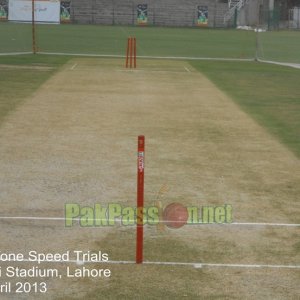 Pitch at Gaddafi Stadium during PCB Ufone Speed Trials