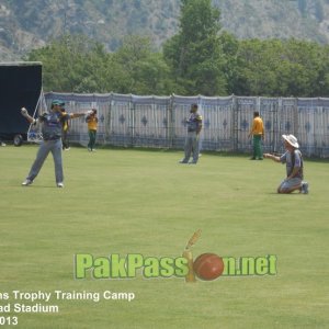 Saeed Ajmal doing fielding drills