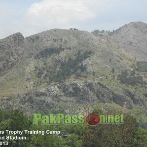 Mountainous view surrounding the Abbottabad Stadium