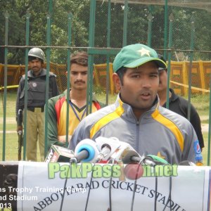 Asad Shafiq speaking to the media