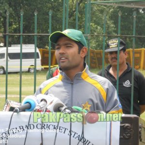 Asad Shafiq speaking to the media