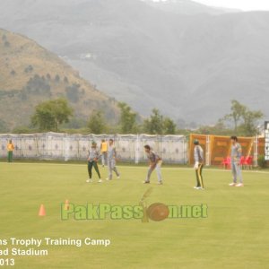 Players participate in fielding drills