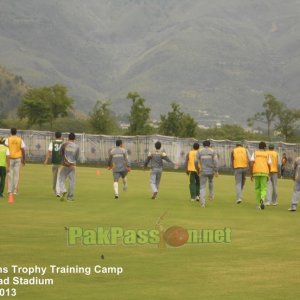 Players warming up